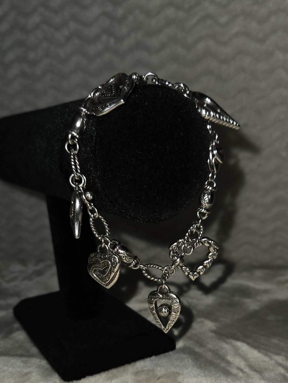 Brighton Silver Heart Charm Bracelet - Women Jewelry